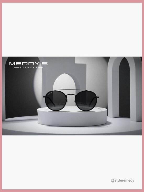 Metal Frame Polarized Sunglasses, Retro Round Double Bridge